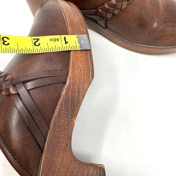BOC Brown Braided Clog Mule Slip On Comfort Work Size 9M Preowned - Picture 11 of 11